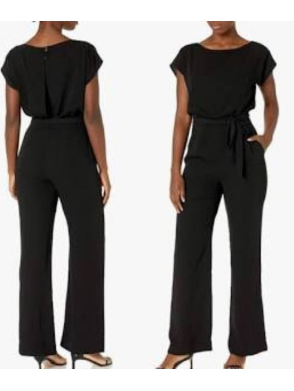 Eliza J Black Belted Jumpsuit